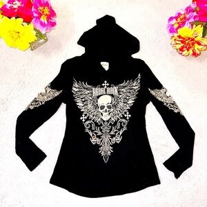 Vocal skull Embellishment waffle top